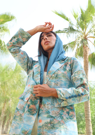 The Language Of Flowers S.FO2 -stunning scenic print abaya featuring a nature-inspired pattern that brings effortless elegance to your wardrobe